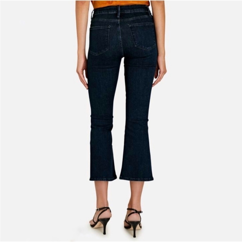 Frame Le Crop Mini Boot High Rise Jeans Marcella Dark Wash Size 33 - Picture 3 of 13